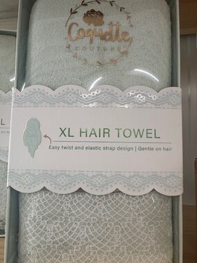 Coquette Couture XL Hair Towel in Light Mint - Gentle Drying Wrap